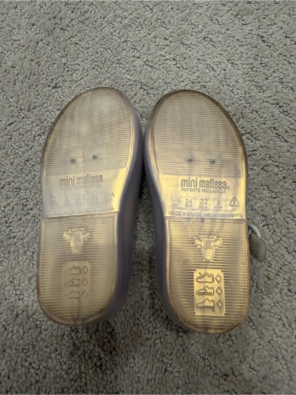 Mini Melissa Girls' Mary Jane Shoes in Pearl Gold - Size 8